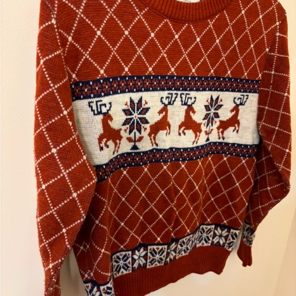 VTG Reindeer Snowflakes Christmas Holiday Ugly Sweater Manskin 70s Knit Sweater - Picture 4 of 6